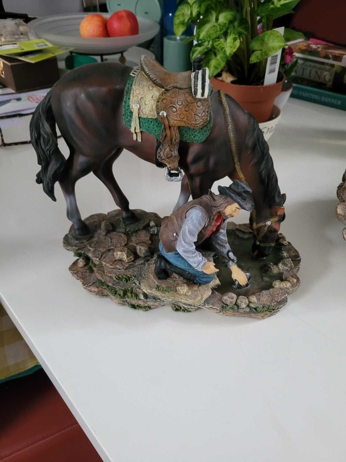 Decoratief beeld cowboy met paard, Huis en Inrichting, Ophalen, Meerkleurig, Overige materialen, Overige stijlen