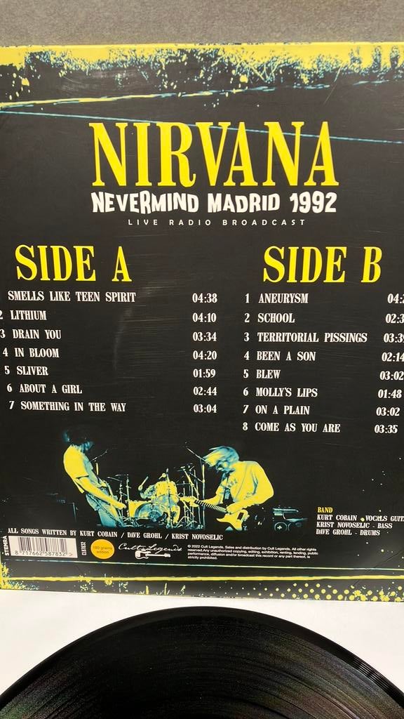 Nirvana.  Nevermind Madrid 1992, Ophalen of Verzenden, Zo goed als nieuw, Overige formaten, Poprock