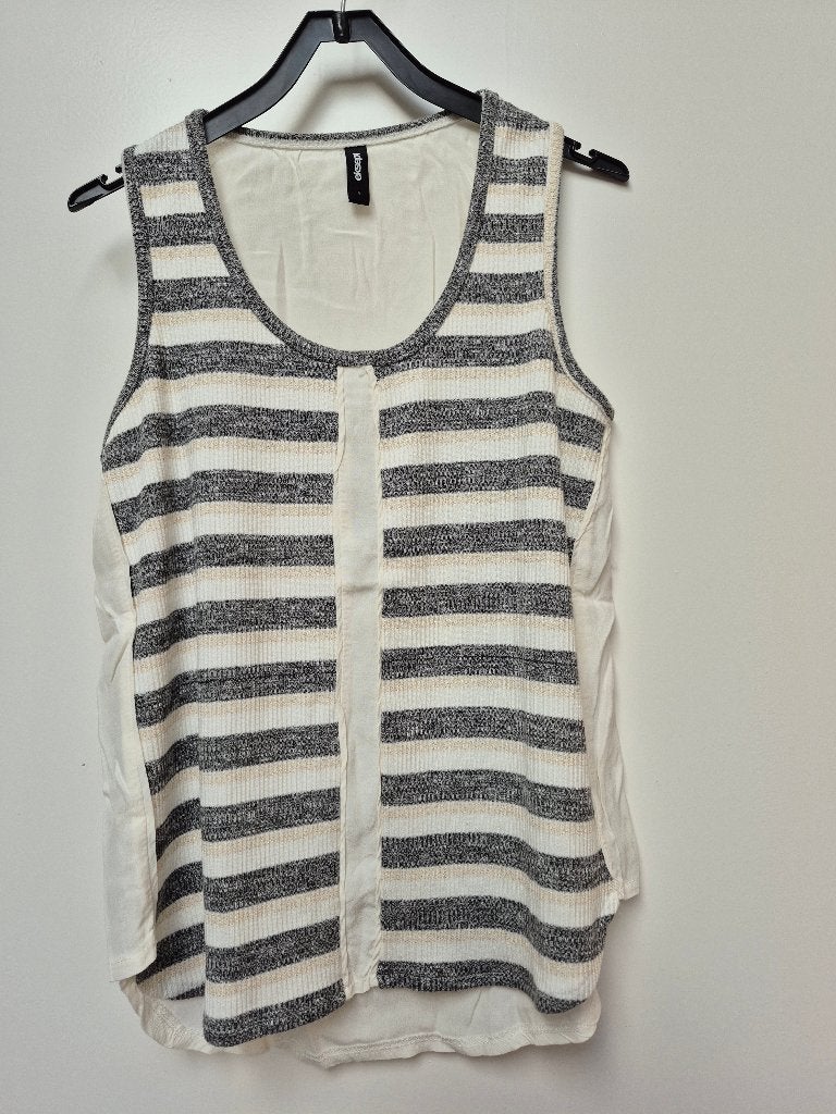 EKSEPT grijs / wit / goudkleurig gestreepte top maat S - 36, Kleding | Dames, Tops, Wit, Ophalen of Verzenden, Eksept, Gedragen