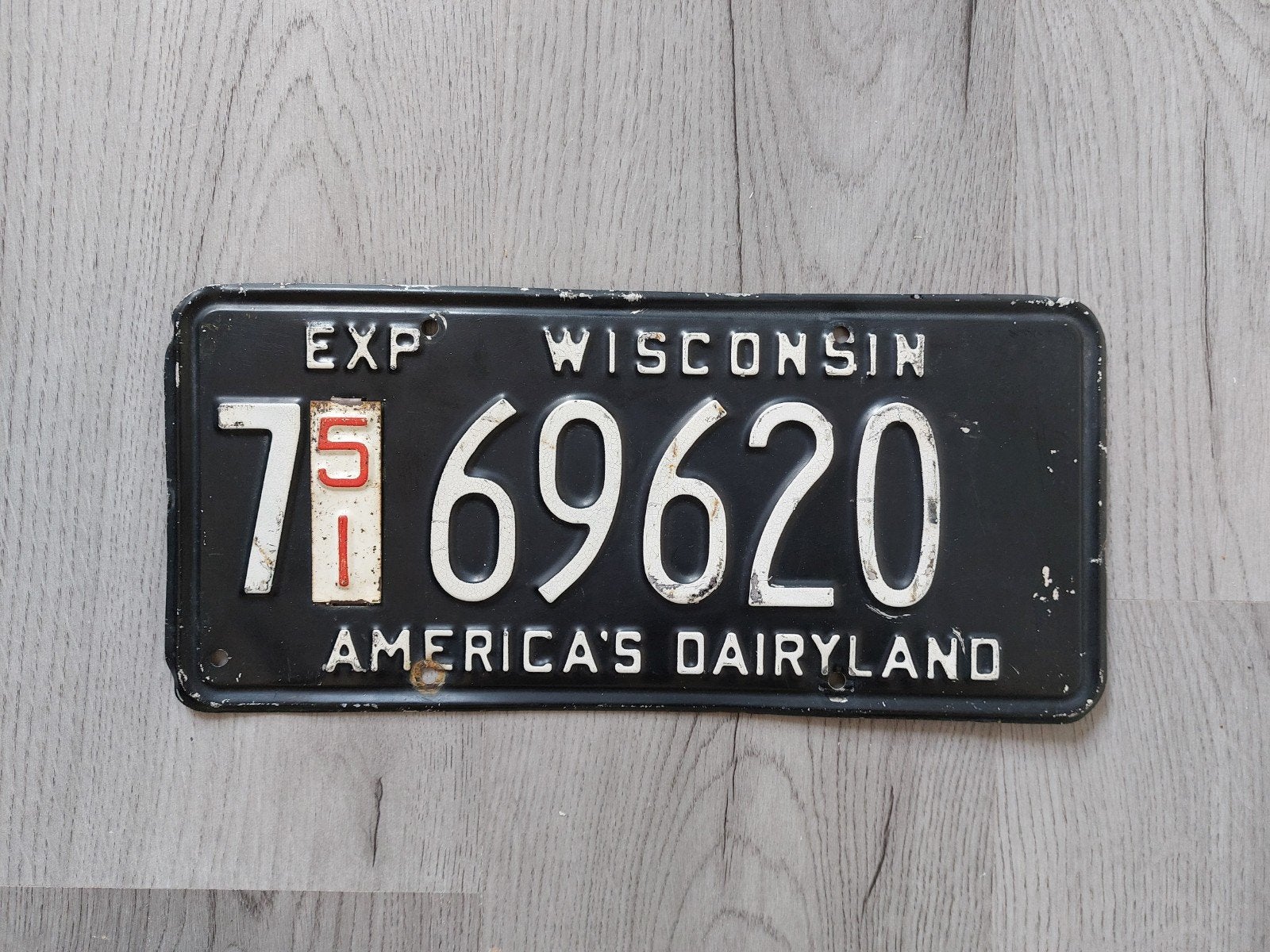 Kenteken 1950 1951 1952 Wisconsin USA Nummerplaat Nummerbord, Ophalen of Verzenden, Gebruikt, Auto's