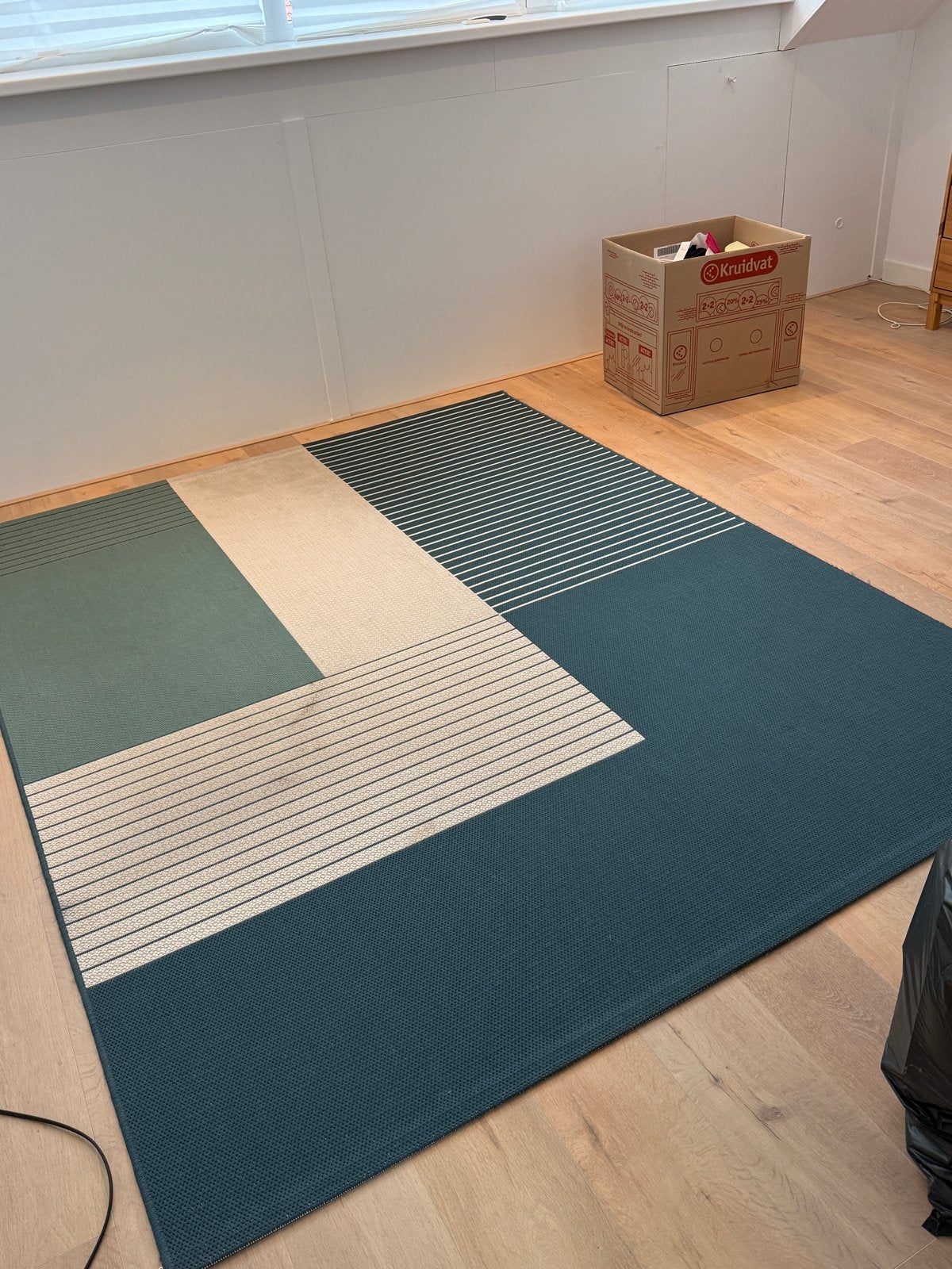 IKEA Binnen/Buiten Kleed 200x250 cm - Groen/Beige, Ophalen, Gebruikt, 200 cm of meer, Scandinavisch