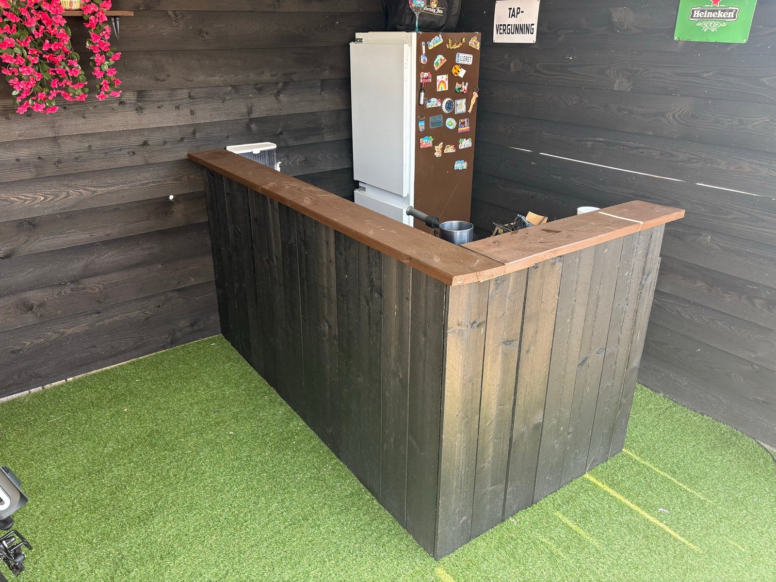 Steigerhouten bar - 2 meter lang, 1 meter diep, Ophalen, Gebruikt