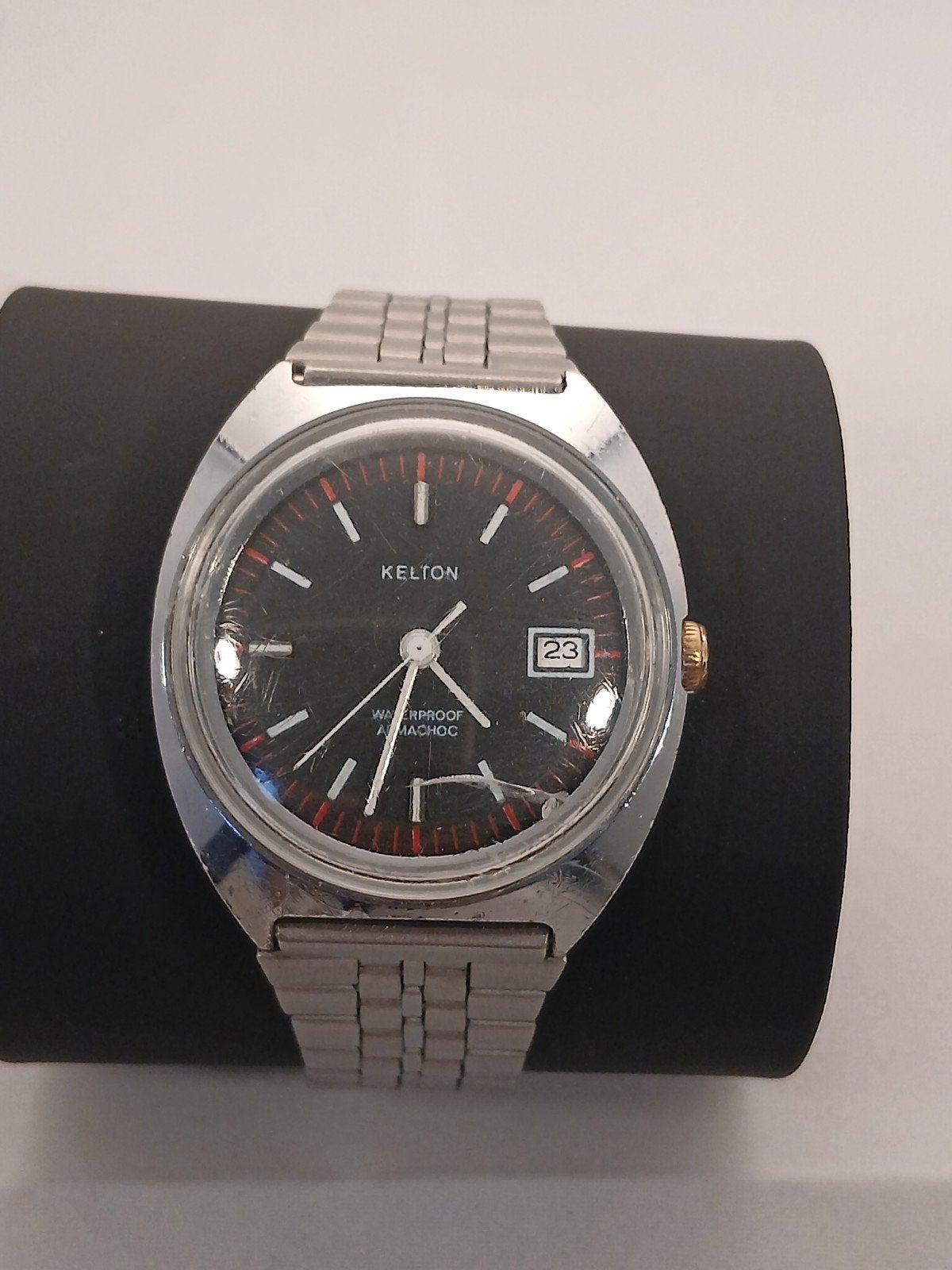 Opwindbare Kelton heren horloge., Ophalen of Verzenden, Staal, Overige merken, 1960 of later