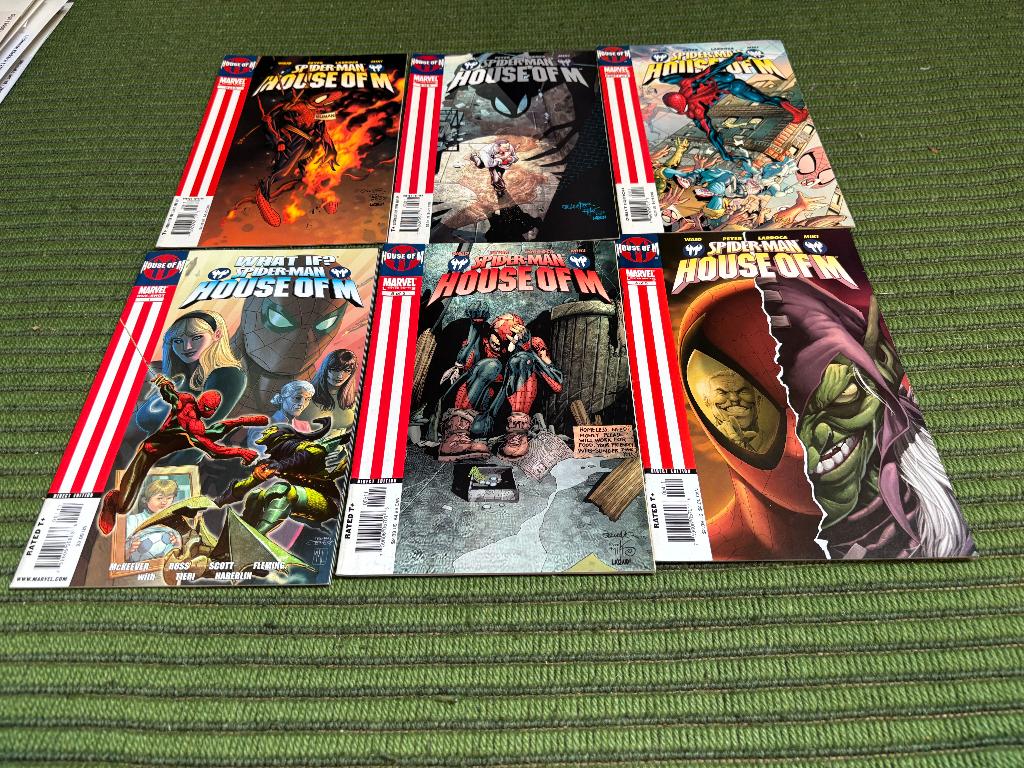 Spider-Man, House of M (1-5 compleet + one shot, 15 Euro), Boeken, Strips | Comics, Complete serie of reeks, Ophalen of Verzenden