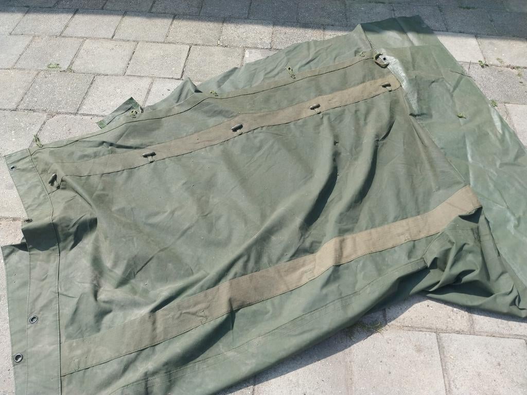 Legertent tentdoek legertent stof stukken legertent boogtent, Ophalen of Verzenden, Landmacht, Nederland