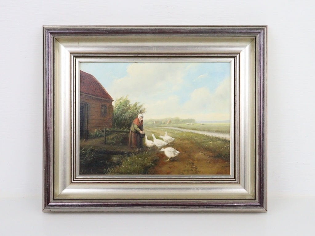 schilderij Johannes Hessel Brolsma, Paneel, Ophalen of Verzenden, Landschap, Olieverf
