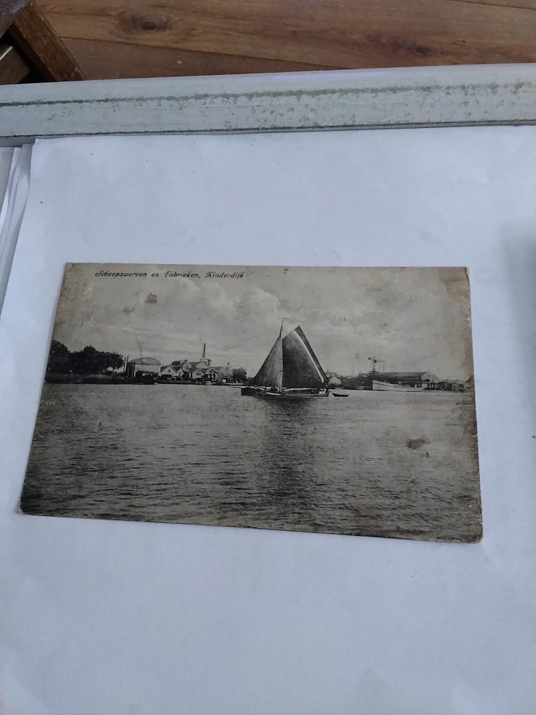 Oude Ansichtkaart Kinderdijk Scheepswerven en Fabrieken, Verzamelen, Ansichtkaarten | Nederland, Ophalen of Verzenden, Voor 1920