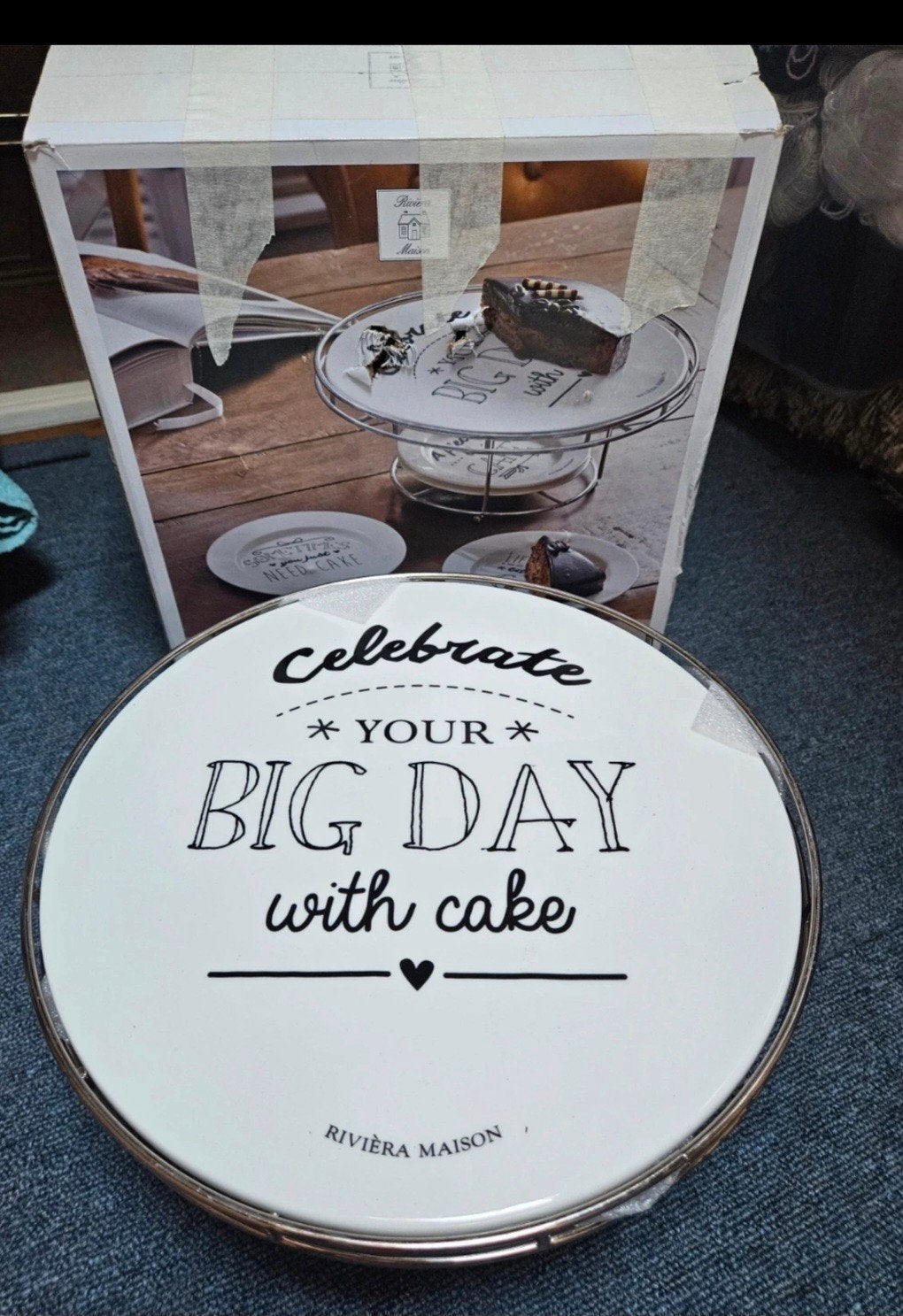 Rivièra Maison Cakestand met bordjes, Ophalen of Verzenden, Zo goed als nieuw, Overige stijlen, Bord(en)
