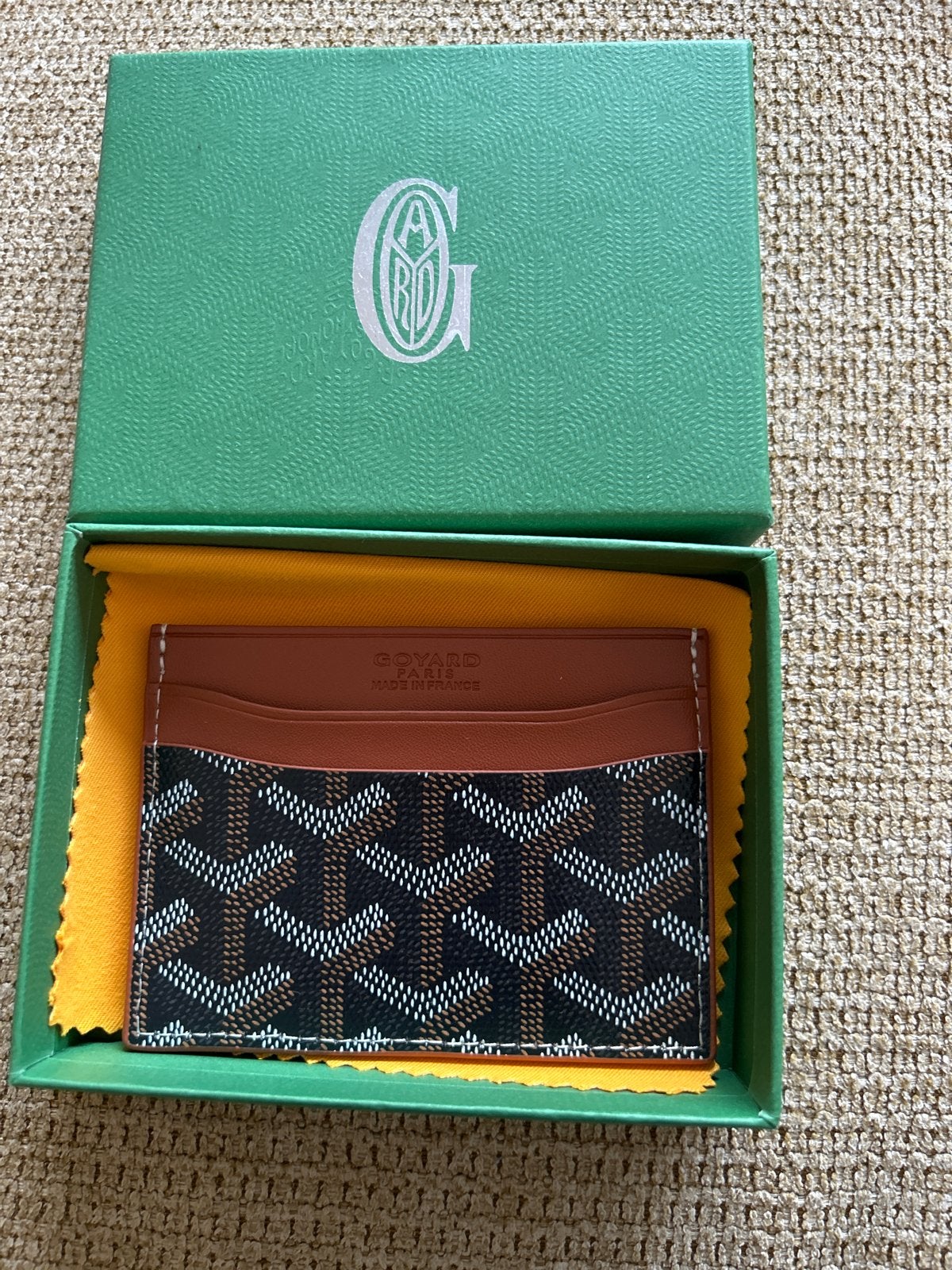 Goyard Saint Sulpice Kaarthouder Zwart/Bruin, Overige merken, Zwart, Nieuw, Ophalen of Verzenden