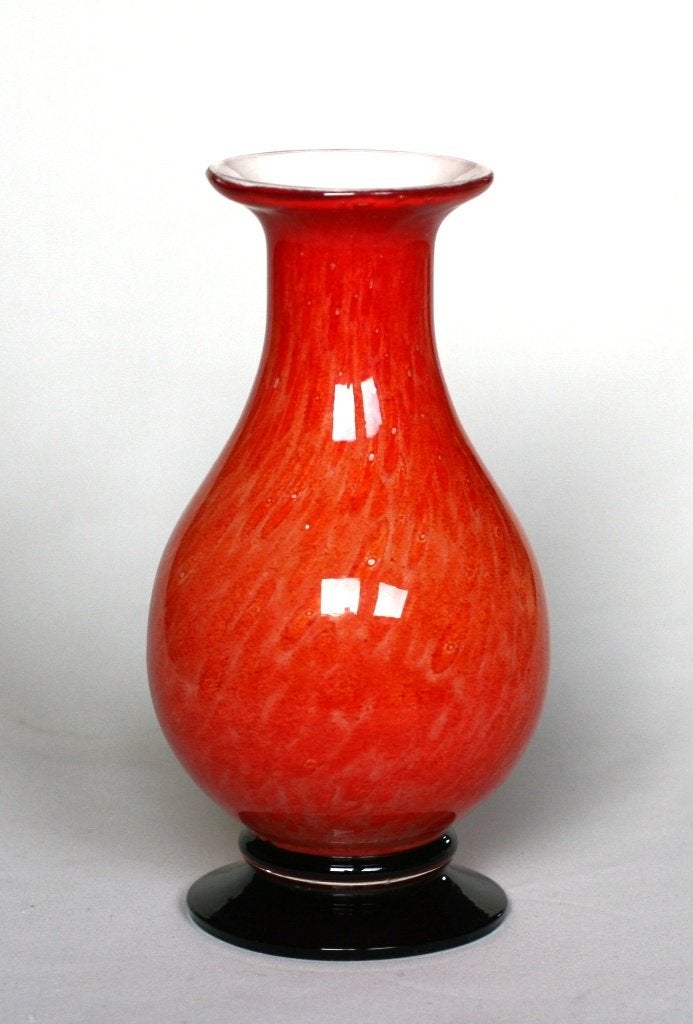 Vintage Rood/Oranje ( attr ) Murano Vaas, Ophalen of Verzenden, Huis en Inrichting