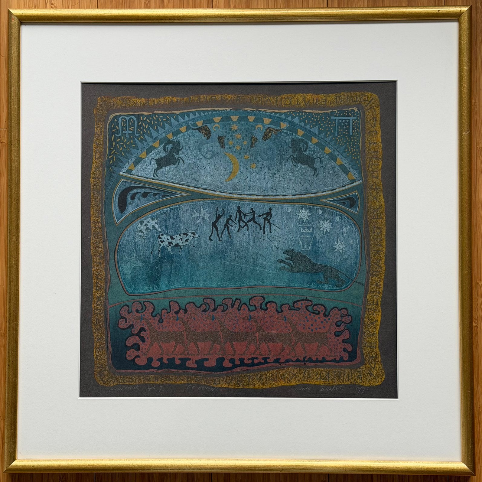 Dianne Bakker - Houtsnede “De Aanval” - Gesigneerd/Genummerd, Antiek en Kunst, Kunst | Litho's en Zeefdrukken, Ophalen, Gelimiteerde oplage