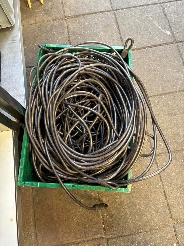 Staalkabel 20 meter met lussen 6 stuks, Ophalen of Verzenden, Zo goed als nieuw, 250 mm of meer