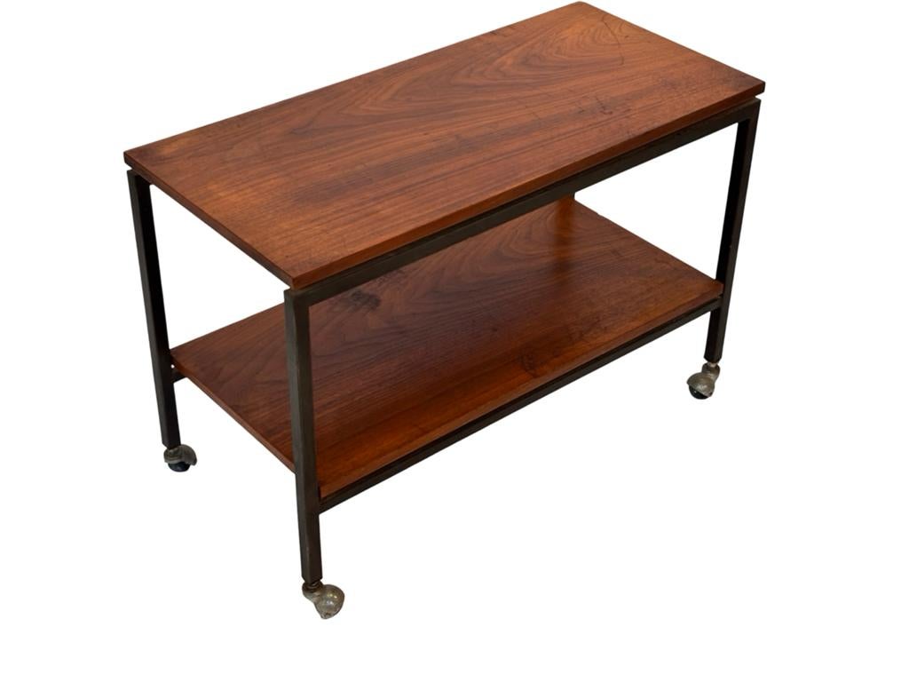 Vintage Teak Fineer Audio Trolley Bijzettafel Jaren '60, Ophalen