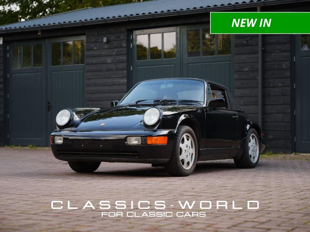 Porsche 964 911 Carrera 2 Cabriolet – Black – Manual, Auto's, Gebruikt, Cabriolet, Zwart, Bedrijf