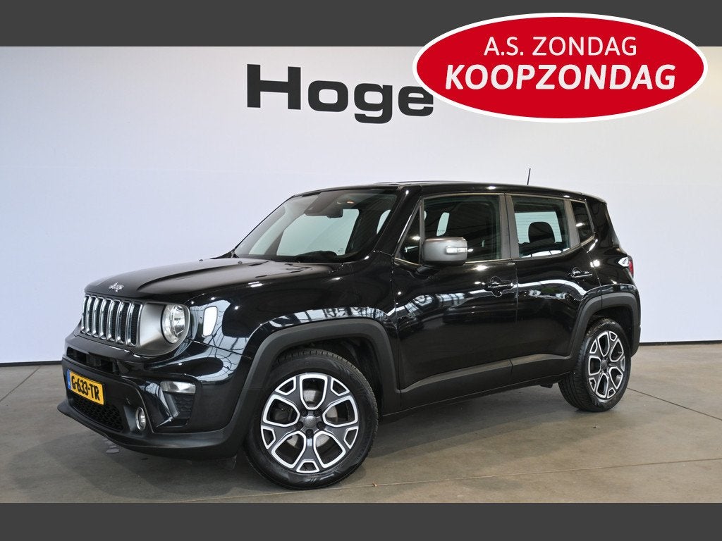 Jeep Renegade 1.3T DDCT Limited Automaat Clima Carplay Cruis, Stof, Gebruikt, 4 cilinders, Zwart