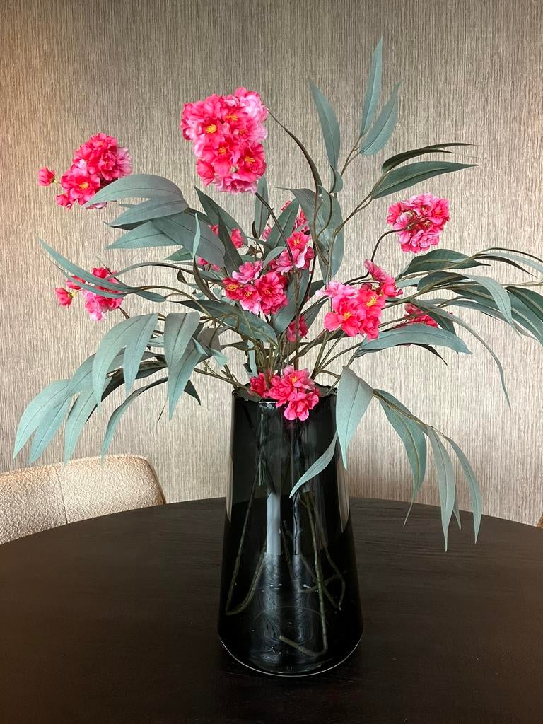 Zijden boeket bloesem met mangoblad, Binnen, Info@flowersbymirjam.nl, Roze, Transformatorstraat 6a