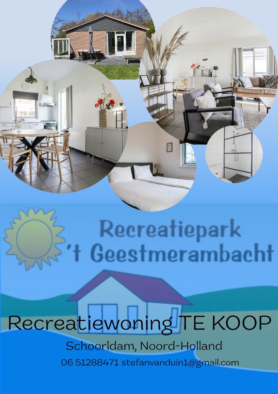 Noord Holland, Schoorldam, 3 slaapkamers, ruime tuin, Bungalow, Noord-Holland, 3 slaapkamers