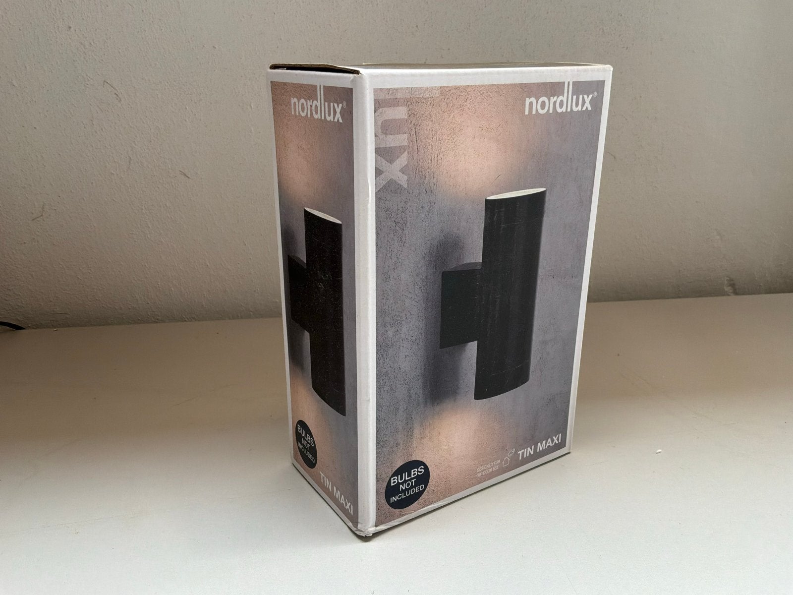 Nordlux Tin Maxi Wandlamp IP54 - Buitenlamp Zwart, Metaal, Overige merken, Waterbestendig, Zwart