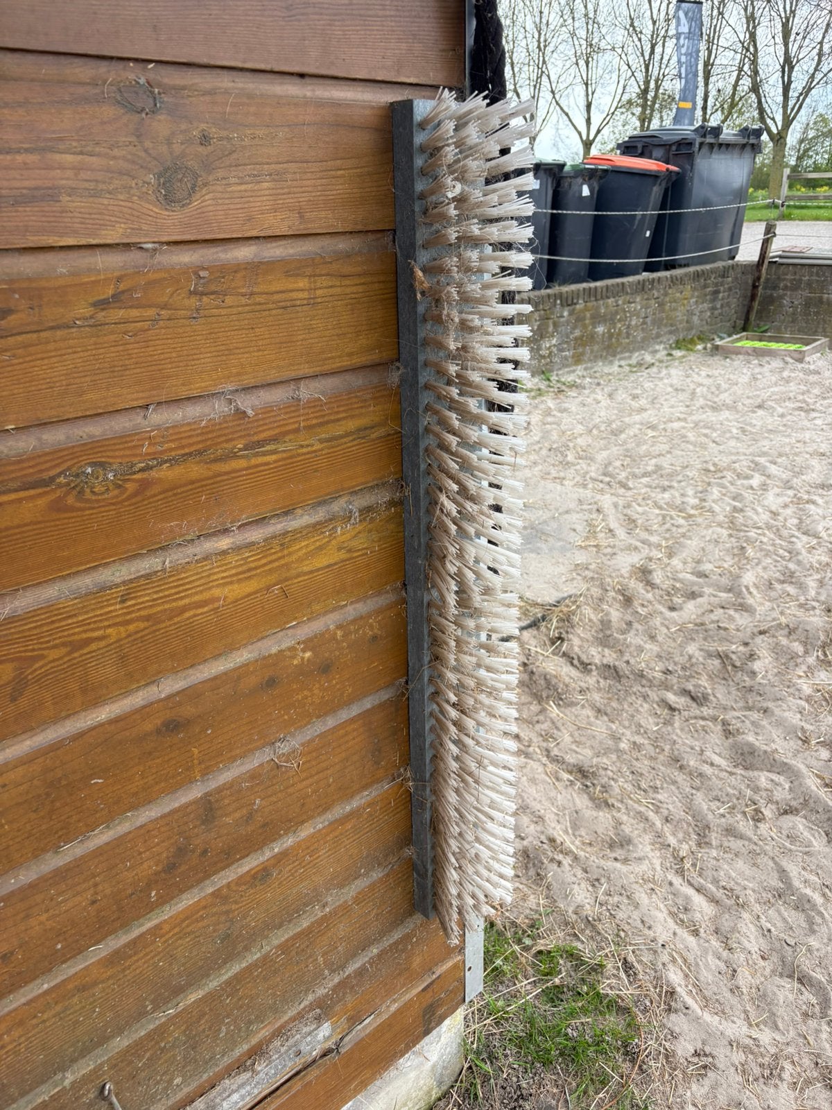 2 witte schuurborstels voor paarden/ geiten/ koeien, Tuin en Terras, Palen, Balken en Planken, Ophalen of Verzenden, Zo goed als nieuw