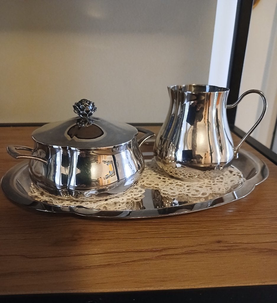 Verzilverd roomstel keltum, Ophalen, Zilver