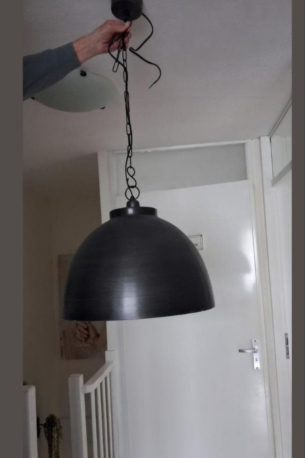Industriële hanglamp., Ophalen
