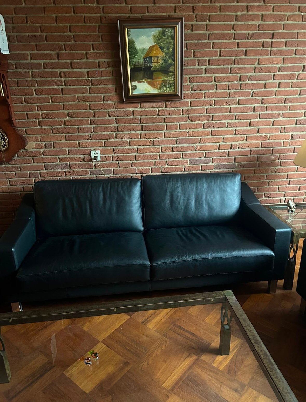 2 leren banken en een hocker, Ophalen, Zo goed als nieuw, 75 tot 100 cm