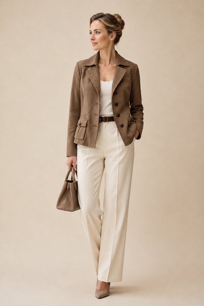 Natan military jacket wol tailored blazer Belgian designer, Maat 38/40 (M), Bruin, Verzenden, Zo goed als nieuw