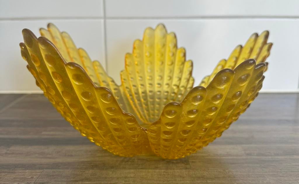 Vintage fruitschaal, Ophalen of Verzenden, Zo goed als nieuw, Rond, Glas