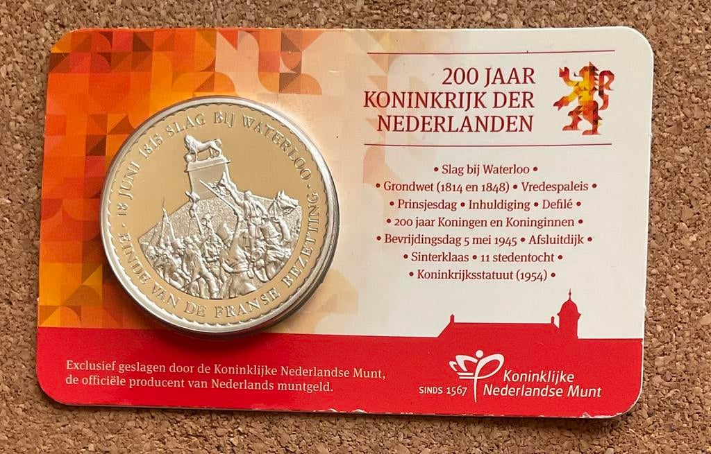 Penning NEDERLAND COINCARD DE SLAG BIJ WATERLOO, Ophalen of Verzenden, Overige materialen, Nederland
