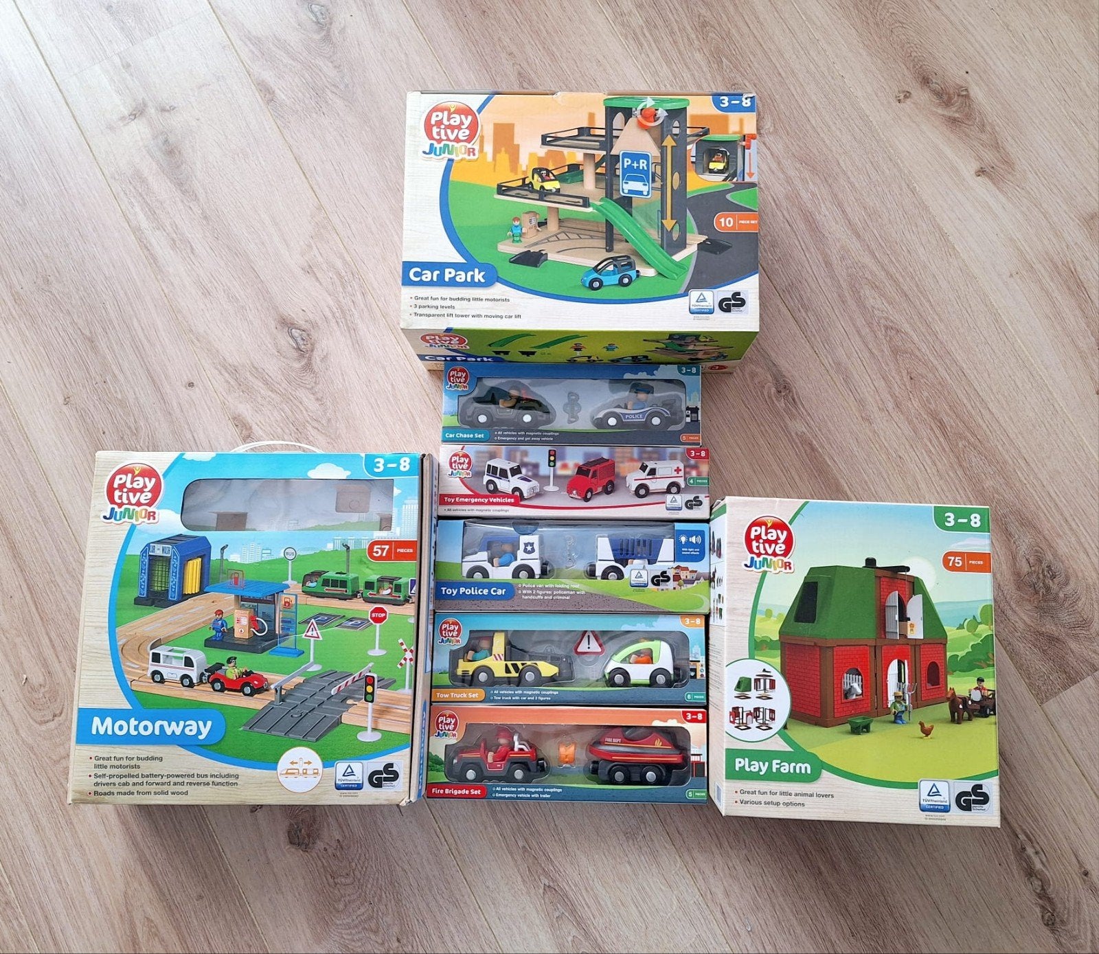 houten autobaan, Ophalen, 10 tot 50 stukjes, Nieuw, 2 tot 4 jaar