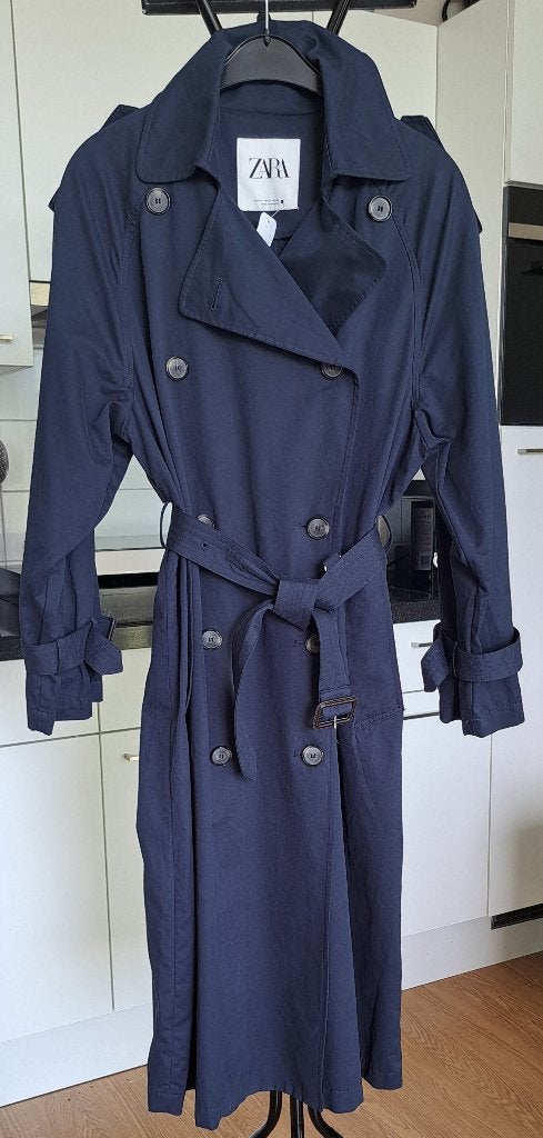 Zara trenchcoat maat S blauw, Blauw, Zara, Ophalen of Verzenden, Zo goed als nieuw