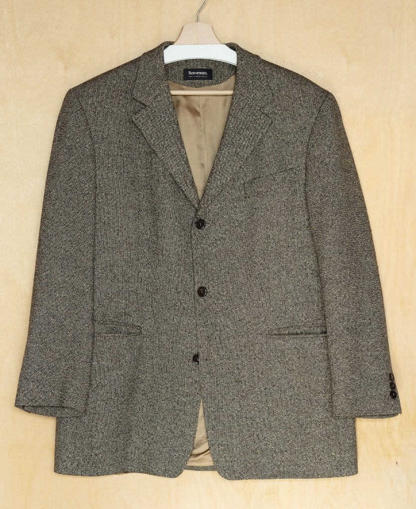 Benvenuto prachtig bruin wollen met zijde jasje M 50 26, Bruin, Maat 48/50 (M), Benvenuto, Ophalen of Verzenden