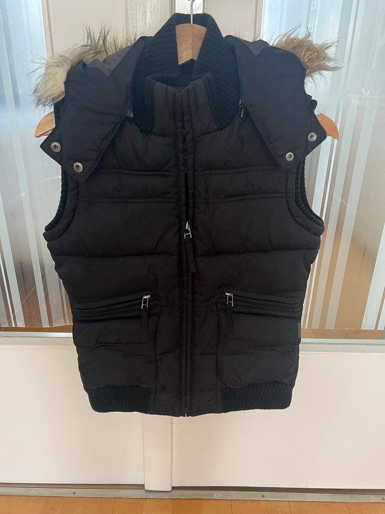 St. Oliver Bodywarmer Zwart met Bontkraag, Ophalen of Verzenden, Zo goed als nieuw, Maat 38/40 (M), Zwart