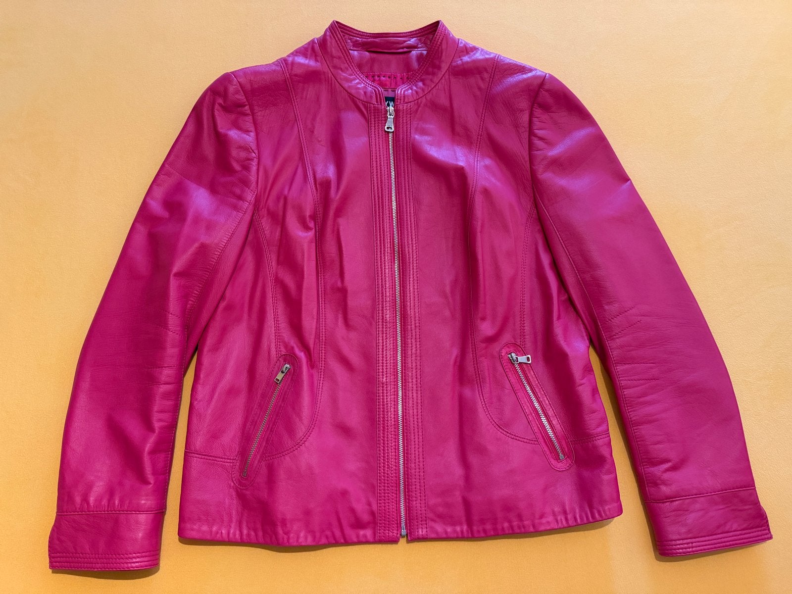 Gerry Weber echte leren jas fuchsia - maat 42, Ophalen of Verzenden, Zo goed als nieuw, Maat 42/44 (L), Roze