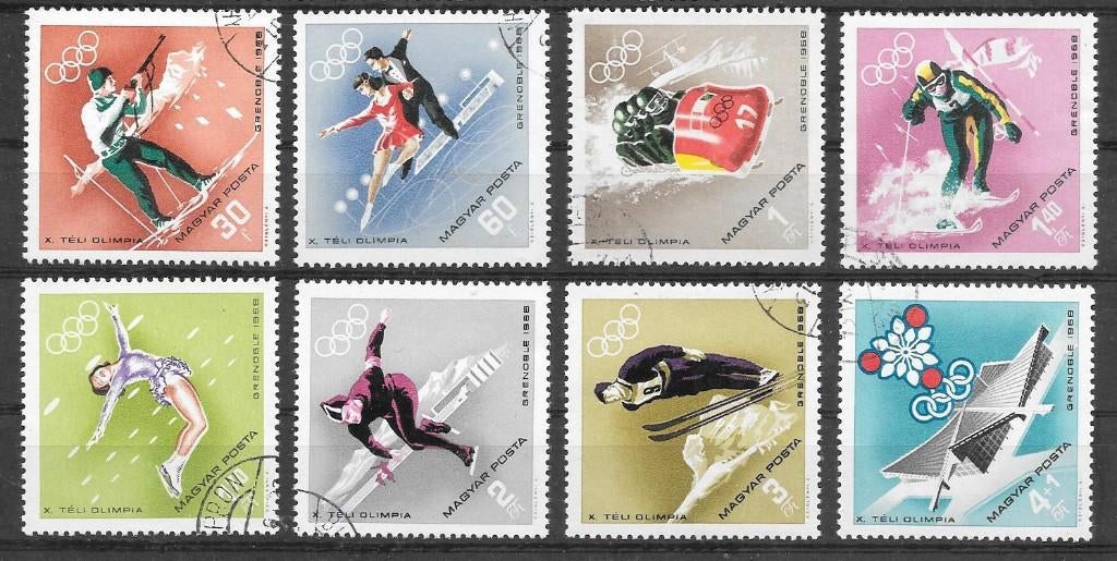 Hongarije 1968 Olympische Winterspelen, Verzenden, Gestempeld