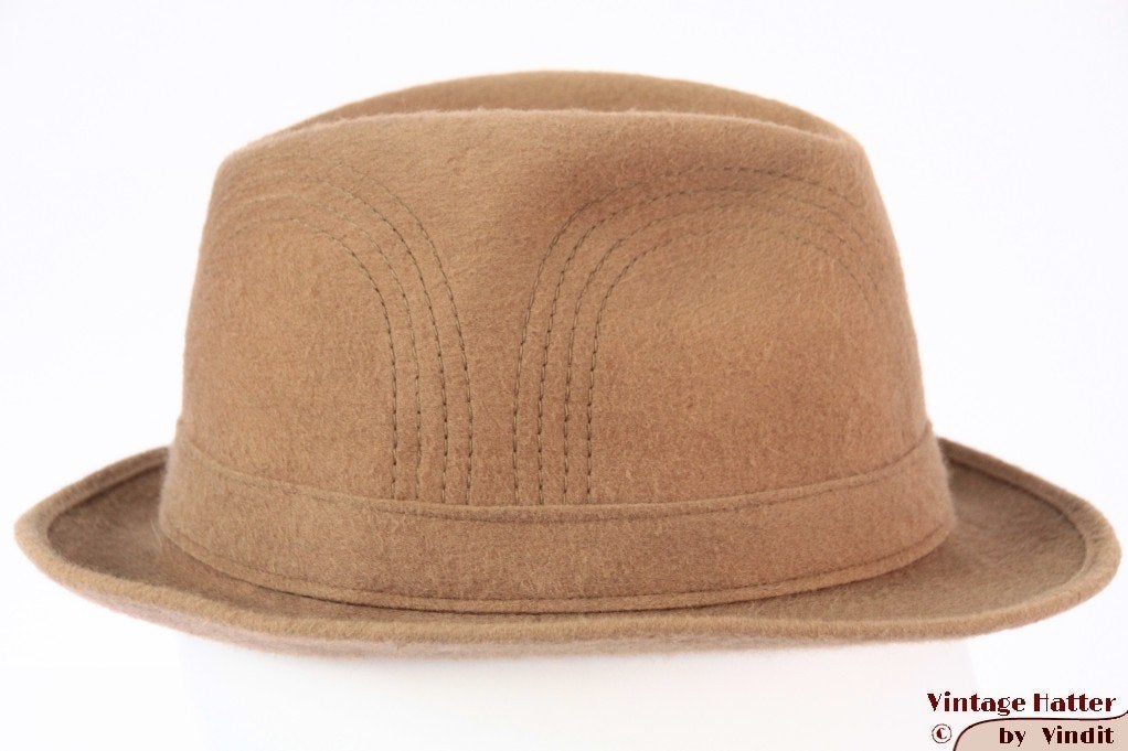kleine Vintage Gleufhoed Stilmar beige bruin vilt 54,5, 134 t/m 140, Gebruikt, Ophalen of Verzenden, Jongen