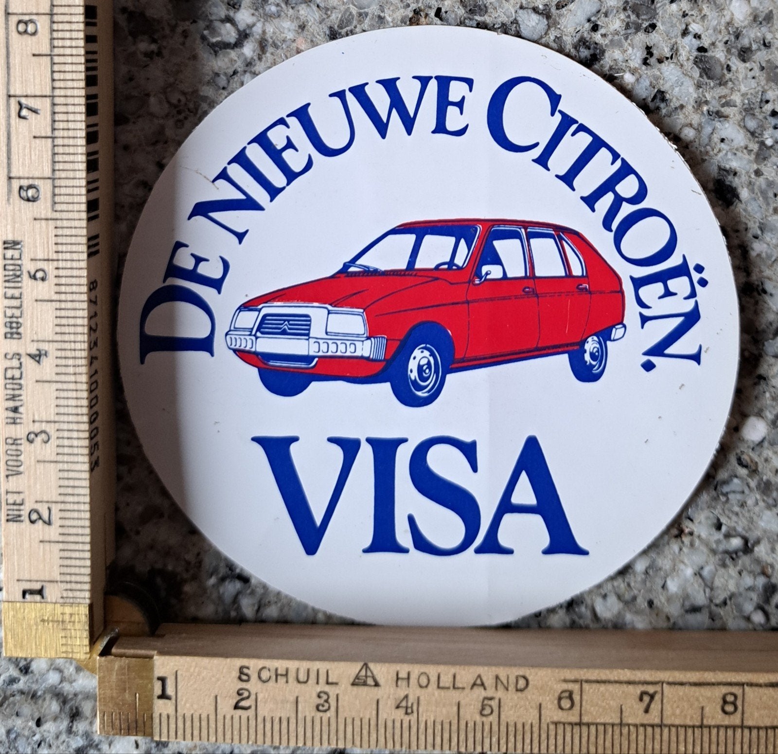 Vintage sticker de nieuwe Citroën Visa logo merk automerk