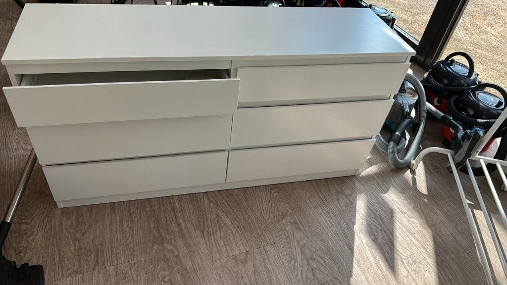 IKEA MALM Ladekast met 6 lades - Wit, Minder dan 50 cm, Gebruikt, Ophalen of Verzenden, Minder dan 100 cm