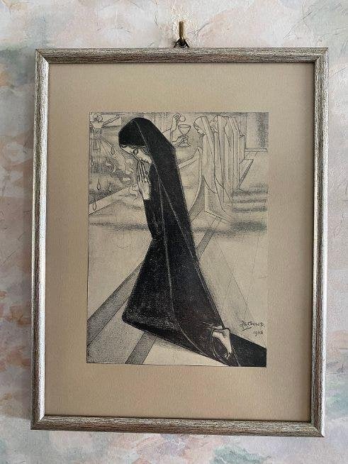 Oude  . Prent  Jan  Toorop  .   1915, Ophalen of Verzenden