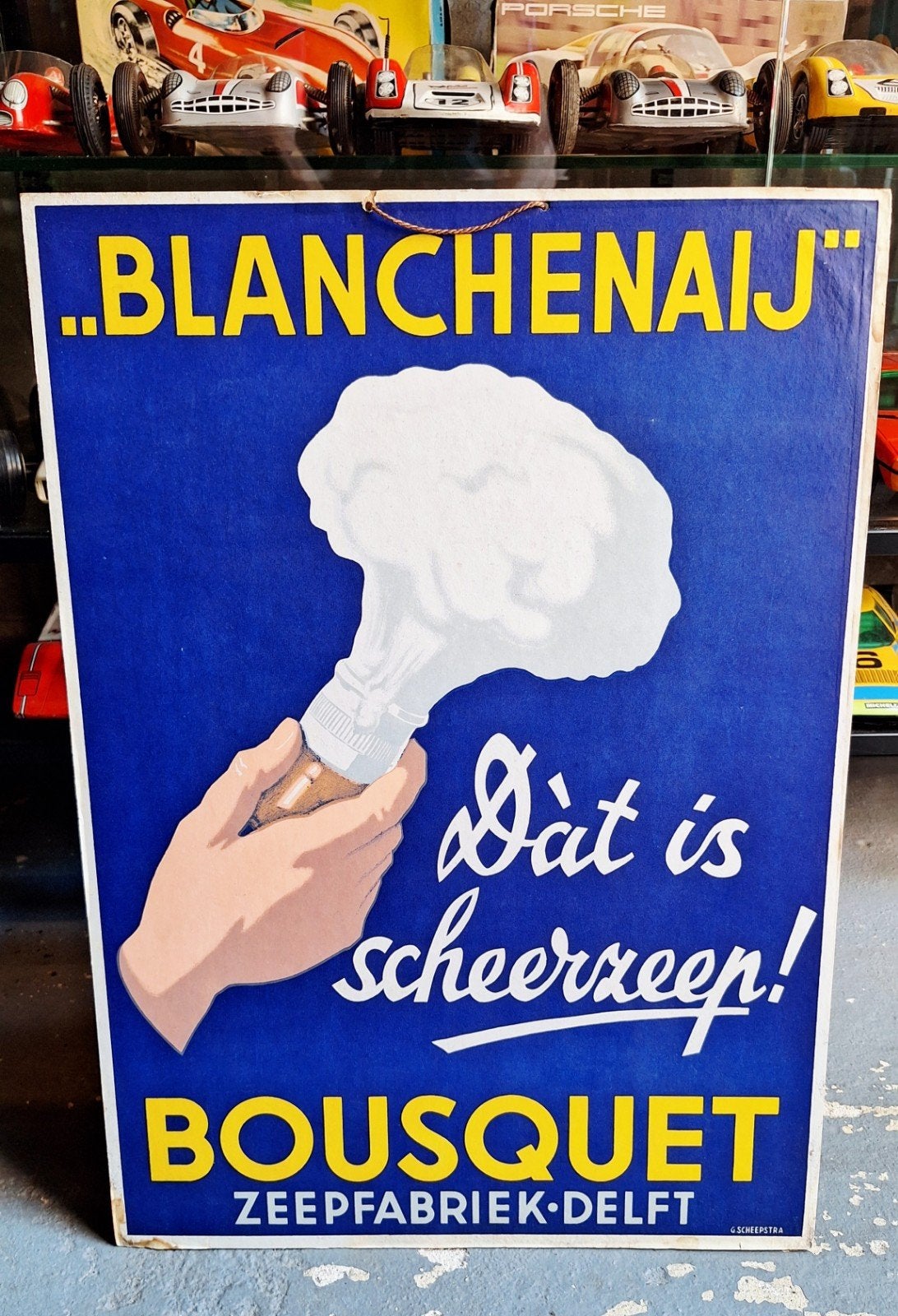 Bousquet reclamebord Delft., Ophalen of Verzenden, Zo goed als nieuw, Reclamebord