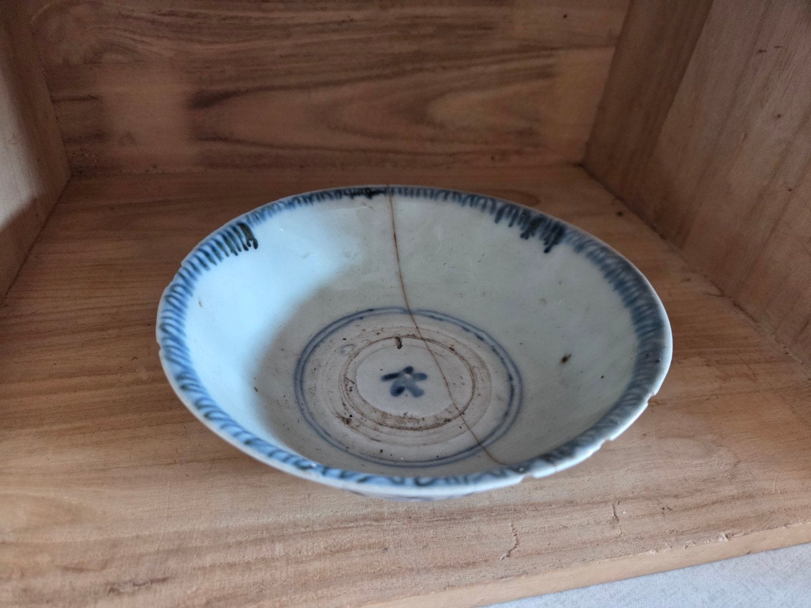 Antieke Chinese Blauw-Witte Kom - Ming Dynastie Stijl, Ophalen of Verzenden