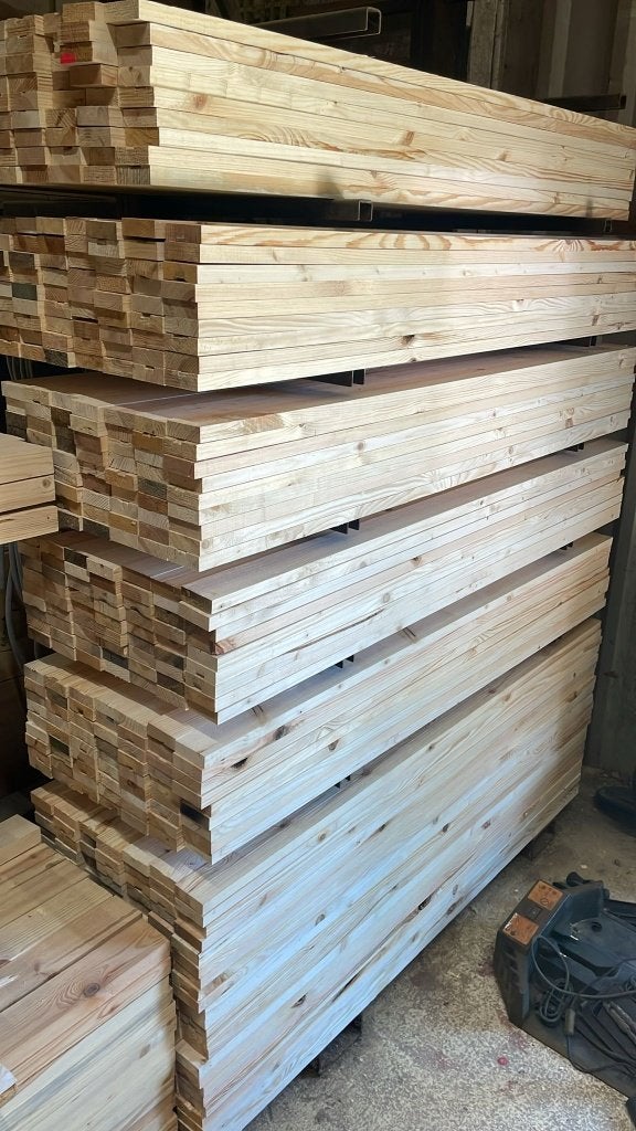 Geschaafde vurenhouten planken 65 x 22 x 1500 mm, Ophalen, Minder dan 25 mm, Zo goed als nieuw, Plank