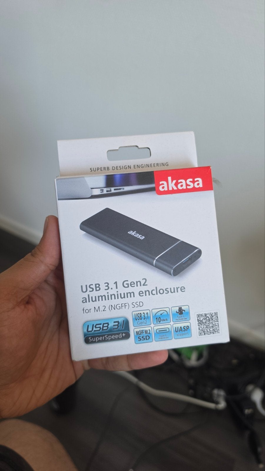 Akasa USB 3.1 Gen2 M.2 (NGFF) SSD Aluminium Behuizing, Server, SSD, Nieuw, Ophalen of Verzenden