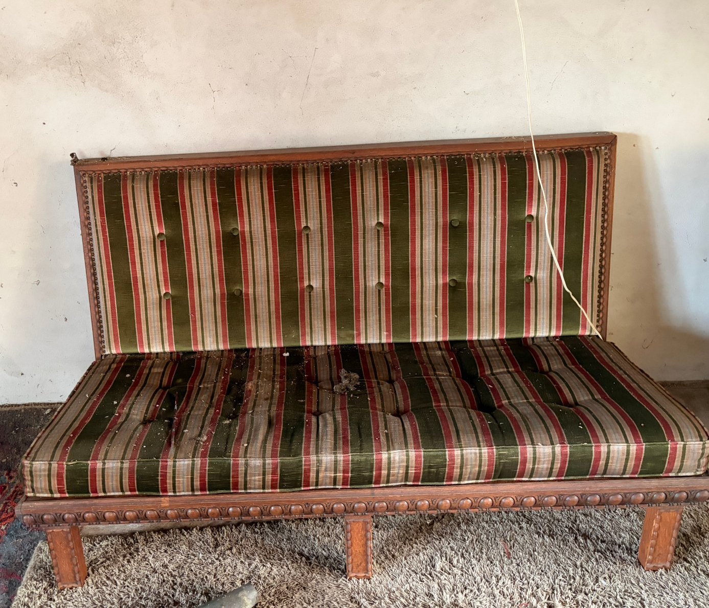 Antiek/vintage houten bankje, Ophalen, Gebruikt, Tweepersoons, 75 tot 100 cm