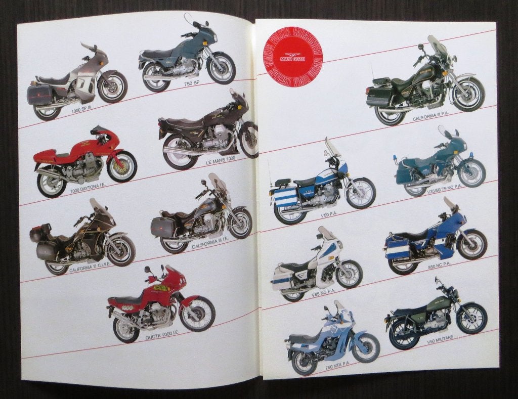 Folder Moto Guzzi modellen 1991 - 6 blz (Italiaans), Verzenden, Moto Guzzi