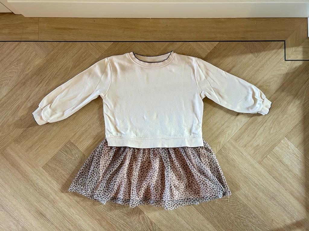 Sweaterdress jurkje met leopard print, H&M, maat 110 / 116, Meisje, H&M, Ophalen of Verzenden, Zo goed als nieuw