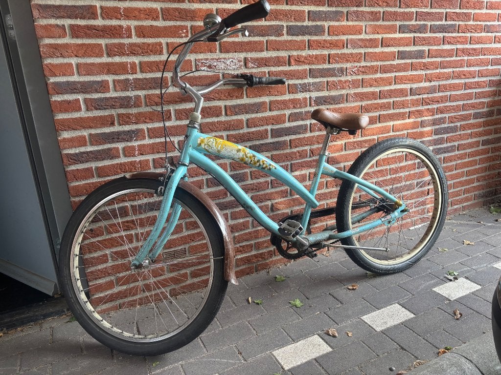 Beachcruiser fiets blauw, Terugtraprem, Gebruikt, Staal, Cruiser