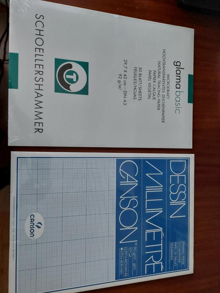 Transparant schetspapier en tekenpapier ruit A3, Ophalen of Verzenden, Nieuw, Papier, Schets- of Tekenboek