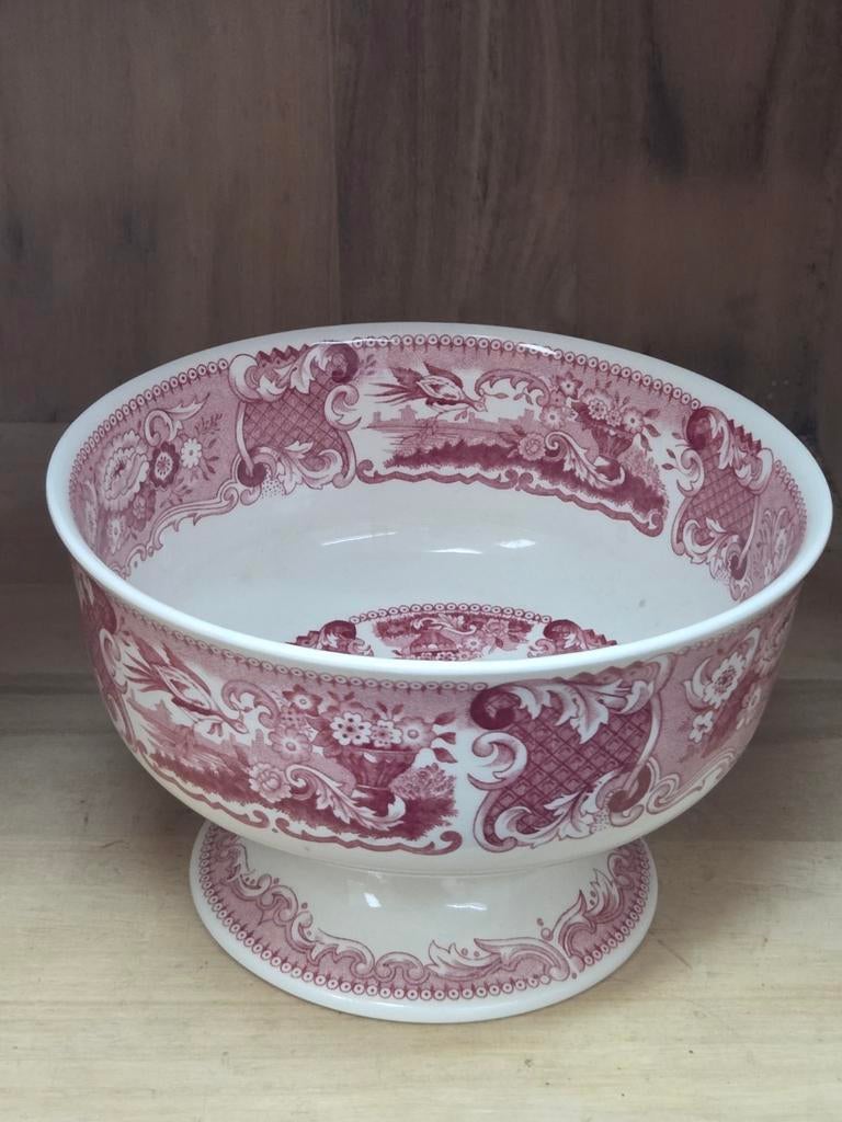 Antieke schaal met rood-wit patroon Royal Sphinx Victoria, Ophalen of Verzenden