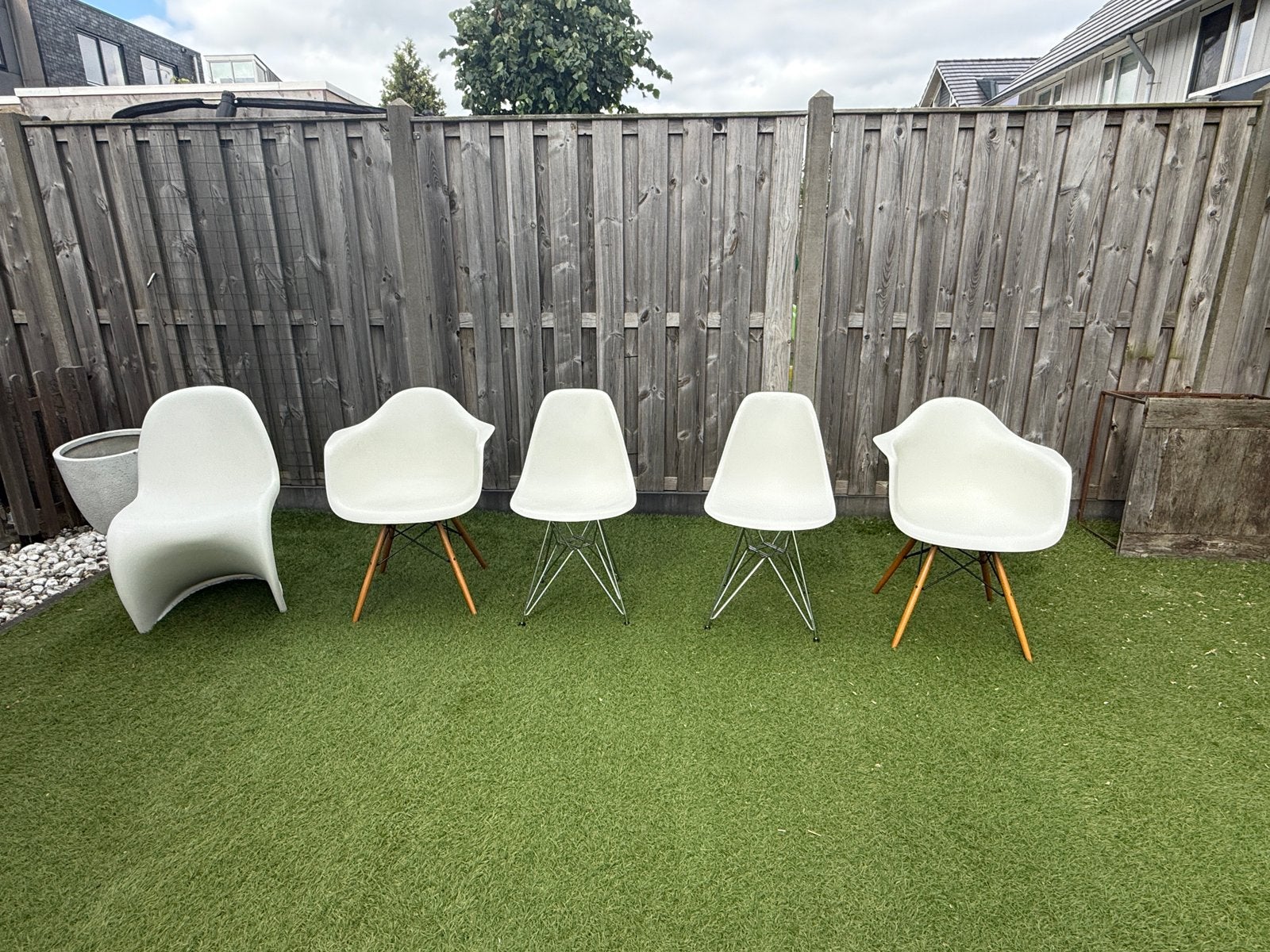Mooie Vitra stoelenset, Ophalen, Kunststof, Gebruikt, Wit
